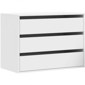 VidaXL Commode d'angle blanc 80x41x58 cm bois d'ingénierie, commode à tiroirs, classeur, armoire à tiroirs, armoire de rangement, buffet
