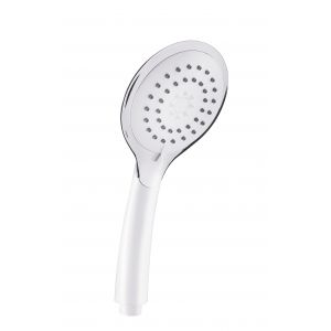 Essebagno Essesonia douchette ronde blanche et chrom&eacute;e 3 jets