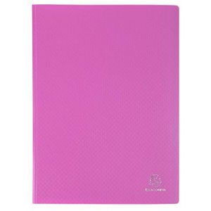 Exacompta 88327E Porte vues Opak en polypropylene mat et opaque avec pochettes intérieures lisse haute transparence 30 pochettes et 60 vues. Format A4. Couleur de couverture Rose