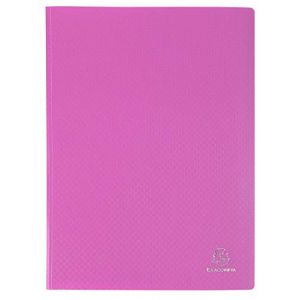 Exacompta 88327E Porte vues Opak en polypropylene mat et opaque avec pochettes intérieures lisse haute transparence 30 pochettes et 60 vues. Format A4. Couleur de couverture Rose