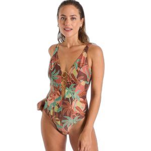 Livia Maillot 1 pièce ABALAI JALAMA Marron - Couleur Marron - Taille XXL