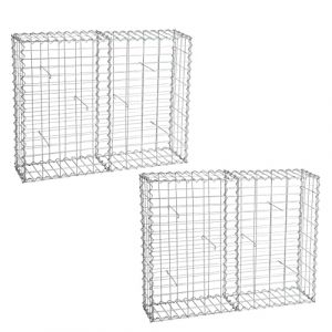 Gabions à pierres en métal galvanisé 100 x 80 x 20 cm ESTEXO - Gabion de pierres - Rectangulaire - Gris