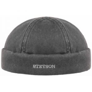 Stetson Bonnet Docker Quimper Noir Coton - Homme - Hiver