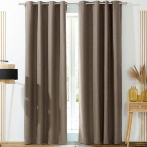 Rideau occultant phonique L.140xH.260 BOREAL - marron taupe
