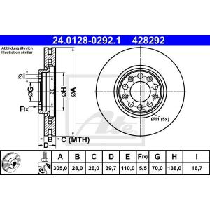 ATE Jeu de 2 disques de frein 24.0128-0292.1