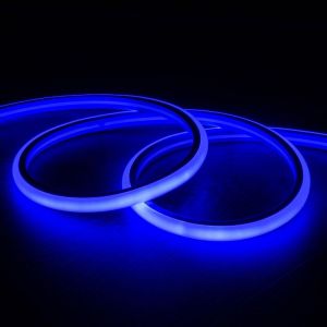 Gaine Néon Led Flexible Dimmable 7.5w/M 220v Ac 120led/M Semi-Circulaire 180° Bleu Ip67 Sur Mesure Coupe Tous Les 100cm 50m