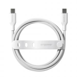Empower by PanzerGlass Câble de recharge Racing USB-C vers USB-C - 60 W - 2 mètres - Silver White