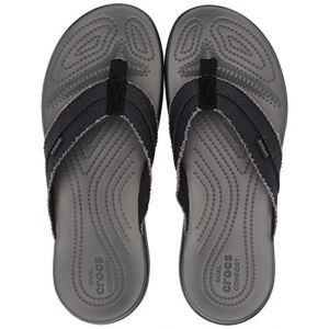 Crocs Santa Cruz Canvas Flip Men, Tongs Homme, Noir (Black/Slate Grey 0dd) 39/40 EU