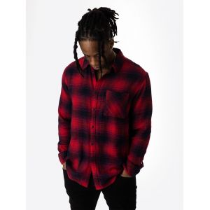 Urban classics Oversized Checked Grunge, taille L, homme, rouge noir &agrave; carreaux