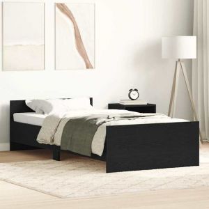 VidaXL Cadre de lit sans matelas chêne noir 90x190 cm bois ingénierie