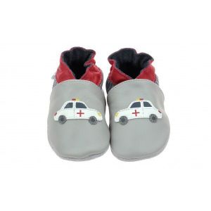 Robeez Chaussons Bébé Heroes Car EU 19-20 gris clair/bleu marine/rouge