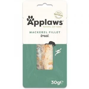 Applaws 100% Friandise Naturelle Pour Chat - Longe De Maquereau Pour Chaton, Chats Adultes Et Âgés - Lot De 12 Sachets De 30 G