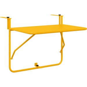 VidaXL Table suspendue pliante en acier jaune 60x40 cm