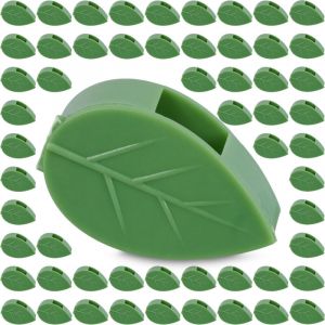Clips pour plantes, autocollants, set de 140, plastique, fixation pour plantes grimpantes, support pour plantes mural, vert - Relaxdays
