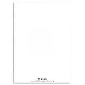 Visiodirect Lot de 10 Cahiers piqûre, 96 pages, Grands carreaux Seyès, Format 21 x 29,7 cm, Couverture polypro BLANC