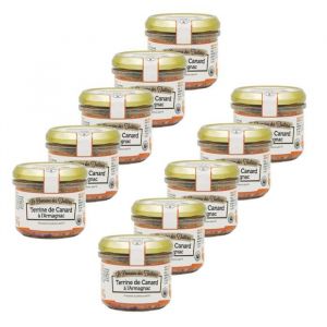 Le Domaine des Tuilières - Lot 10x Terrine de canard à lArmagnac - Bocal 90g