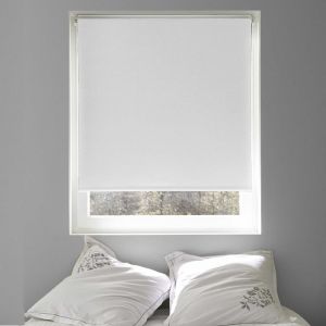 Madeco Store - Store enrouleur occultant uni h250cm - Blanc - L214 x H250cm