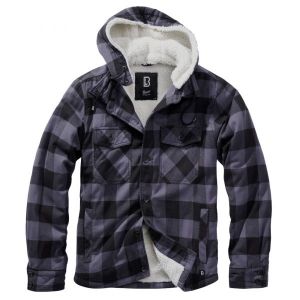 Image de Brandit Lumberjacket Hooded Veste à Capuche, Schwarz/Grau, XXL Homme