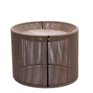 Hellin Table Basse Ronde En Métal Manguier Et Jute D66