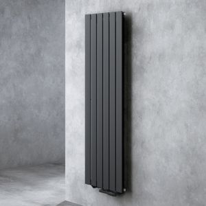 Radiateur pour Chauffage Central 160x46cm Radiateur &agrave; Eau Chaude Panneau Monocouche Design Vertical Noir-Gris fv - Doporro