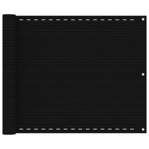 VidaXL Écran de balcon Noir 75x400 cm PEHD