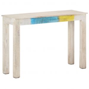 Image de VidaXL Table console Blanc 115x35x77 cm Bois de manguier brut