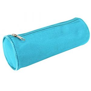 Waytex Trousse Fourre-tout ronde 931283 - 21cm Diamètre 7.5cm Textile Bleu ciel uni