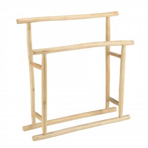 Macabane Will - Porte-serviettes double portant en branches de teck naturel - Marron