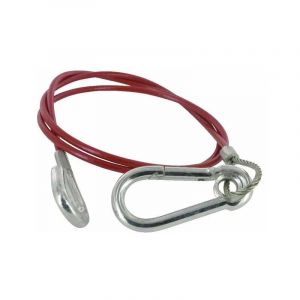 Cyclingcolors C&acirc;ble de s&eacute;curit&eacute; remorque Voiture Rupture 1050mm avec Mousqueton et Crochet Rouge