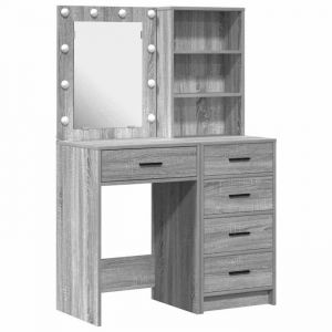 VidaXL Table de Toilette 2 pcs Gris 50 x 41 x 135 cm Bois d'ing&eacute;nierie