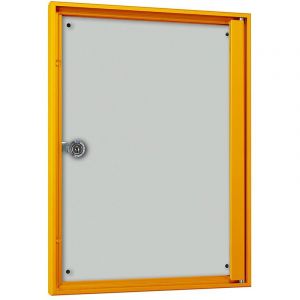 Certeo Vitrine d'affichage pour l'intérieur - pour 1 x format A4 - cadre jaune - Coloris cadre: jaune RAL 1003