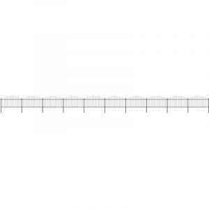 VidaXL Cl&ocirc;ture de jardin &agrave; dessus en lance Acier (1,25-1,5)x17 m Noir