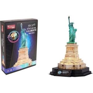 EXPLORA - Statue De La Liberté - Puzzles 3D Lumineux - 540053-79 Pièces - Niveau 6 - sans Colle Ni Ciseaux - Educatif - Jeu de Construction - Cadeau Enfant - Maquette - À Partir de 8 Ans