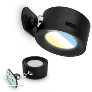 BRILONER Sticklights - Lampe murale sans électricité ni perçage avec batterie, tactile, dimmable, CCT, fixation magnétique amovible, applique murale sans fil, 9x7,5x4 cm, noir