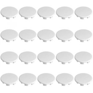 Cyclingcolors 20x cache trou bouchon plastique 14mm blanc protection trou meuble mur cloison