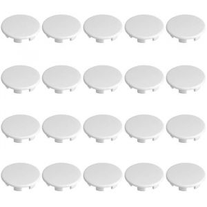 Image de Cyclingcolors 20x cache trou bouchon plastique 14mm blanc protection trou meuble mur cloison