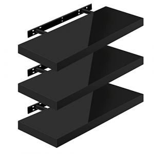 3 x Étagère Murale. Tablette Murale Panneau de Bois. Étagère Flottante. Étagère à Livres. 60x22.9x3.8cm. Nior RG9478sz-3 - Woltu