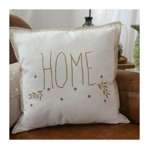 Coussin déhoussable 40x40cm écru "HERITAGE"