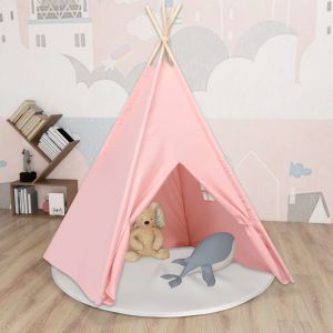 VidaXL Tente tipi d'enfants avec sac Peau de pêche Rose 120x120x150 cm