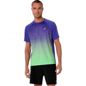 Asics Road Fade Maillot de course Hommes-bleu, vert, Taille L