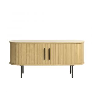 DRAWER Alicia - Meuble tv 2 portes aux angles arrondis en bois et métal L120cm