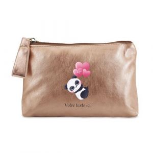 Image de Porte monnaie Taperso personnalisable dore motif panda et ballon