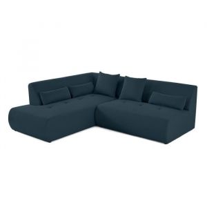 Onyx - canapé modulable d'angle gauche - 5 places - en tissu mailles 3D - Bleu canard