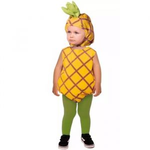 Rubie's D&eacute;guisement d'ananas pour gar&ccedil;on et fille, taille b&eacute;b&eacute; 1 &agrave; 2 ans, combinaison ananas jaune, collants verts et bonnet, original Halloween, No&euml;l, carnaval et anniversaire.