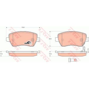 Trw Jeu de 4 plaquettes de frein &agrave; disque SUZUKI SWIFT, OPEL AGILA, SUZUKI SPLASH (161GDB3396)
