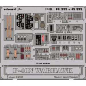 Eduard MAQUETTE P 40N WARHAWK HASEGAWA 1/48 FE333