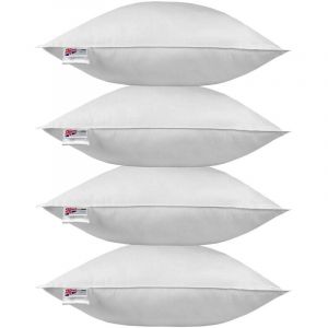 Homescapes - Lot de 4 Oreillers en Plumes de Canard, 60 x 60 cm - Blanc