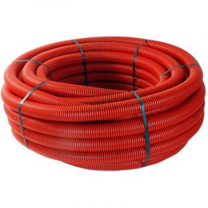 Couronne de gaine tpc rouge diamètre 90mm, longueur 25m.