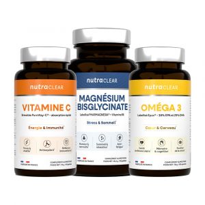 Pack vitalite vitamine magnesium omega 3 nutraclear pack sante mp