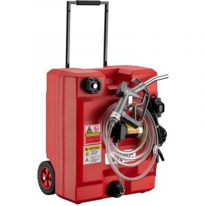 wiltec Syst&egrave;me de caddy ravitailleur mobile 48 l avec pompe 12 V, r&eacute;servoir de carburant pour diesel et essence